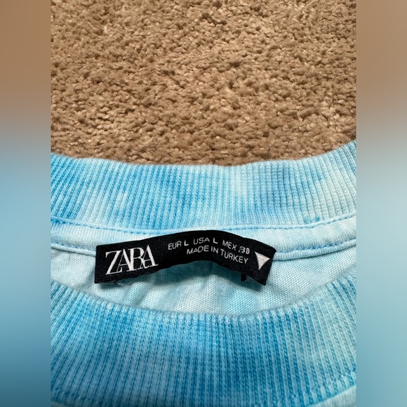 Zara Led Zeppelin Graphic Logo Tie Dye Cropped Band Tee - Picture 2 of 4